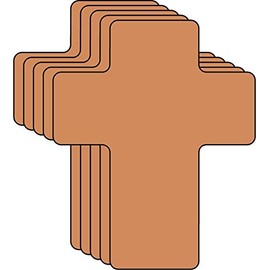 5.5” Brown Cross Foam Single Color Creative Cut-Outs, 15 Cut-Outs in a Pack for Kids’ Craft, Decorations, Religious Projects, School Craft Projects