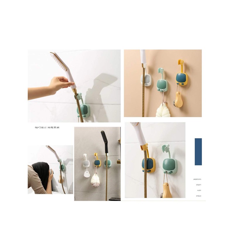 2PCS Shower Head Holder Strong Adhesive 360 Degree Rotatable Adjustable