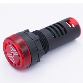 SPORTARC 2 Red Indicator Lights with Buzzer AC/DC 12V 22mm Panel Mount Flashing Alarm AD16-22SM Light for Electric Panel HVAC DIY Projects