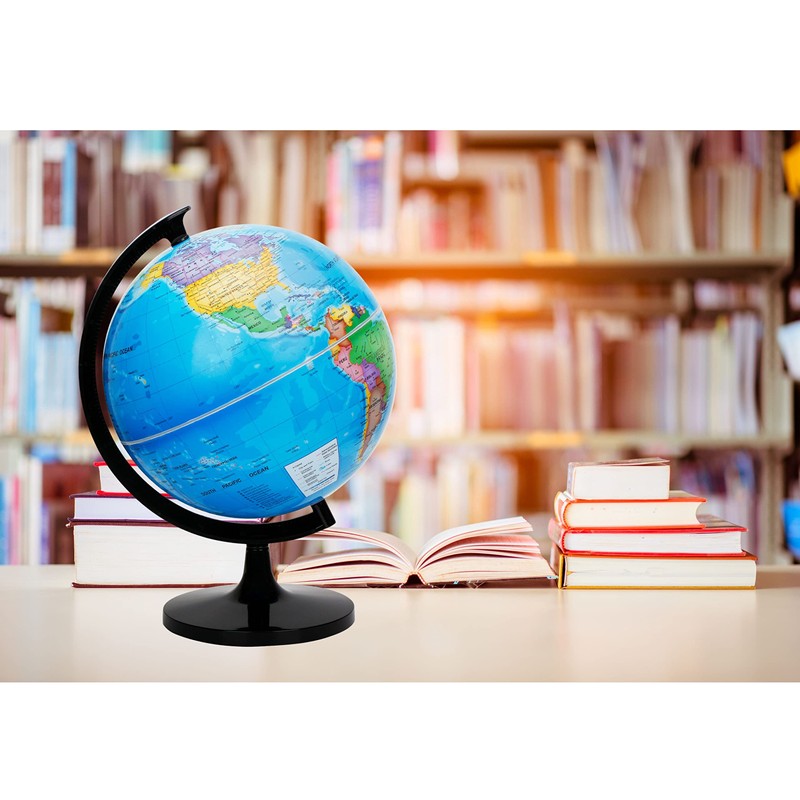 Exerz 10" World Globe - Political Map Educational- Self Assembled