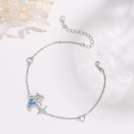 REDSUN Women's Bracelet 925 Sterling Silver Angel Wings / Tree of Life / Daisies / Dolphin / Cats / Heart Butterfly / Celtic Knot Bracelet Adjustable Bracelet 7 + 2 Inches for Girls Girlfriend Wife