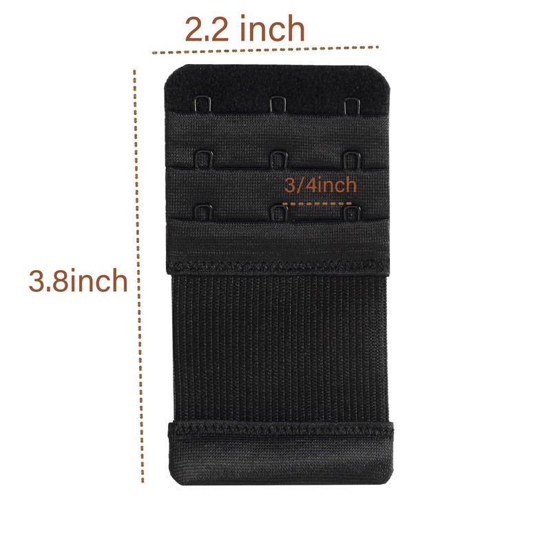 AKAAYUKO Bra Extender 3 Hook Bra Extension Strap Soft Stretchy,