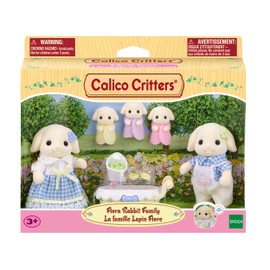 Calico Critters Flora Rabbit Family - Set of 5 Collectible Doll Figures for Children Ages 3+