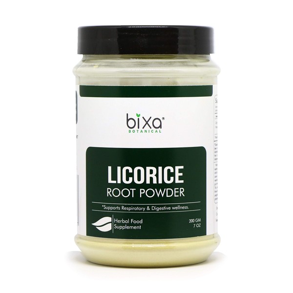 bixa BOTANICAL Licorice Root Powder (Glycyrrhiza glabra/Mulethi) | Effective in Hyper-Acidity & Sore Throat | Respiratory Problems | Immunity Support | 200g (7Oz), Pack of 1