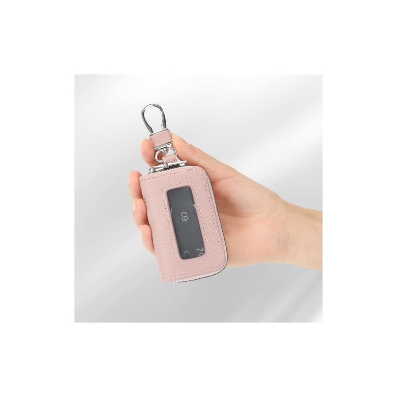 SENDEFN Universal Leather Car Key Fob Case with Clear Window