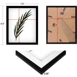 NAOKBOEE 7x9 Picture Frame in Black, Photo Frames with Plexiglass, Horizontal and Vertical Formats for Wall and Tabletop