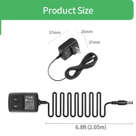 Security-01 DC 9V 0.5A Power Supply Adapter, Plug 5.5mm x 2.1mm,Center Positive,for Arduino UNO R3, Arduino Mega 2560, Massage Gun and More,6.8FT Cord,UL Listed