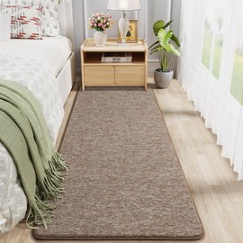 Chicrug Modern 2x8 Runner Rugs for Bedroom Living Room, Memory Foam Low-Pile Hallway Carpet Runner Rug for Entryway Kitchen, Throw Small Kids Rug for Bedside Dorm Room Decor, Brown and White