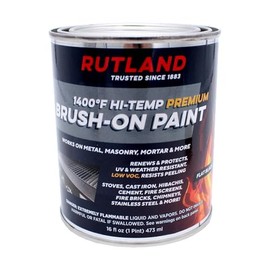 Rutland - 81V Premium 1400 Degree F Hi-Temp Brush-On Paint, 16 fl oz, Black