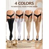 DORALLURE Fleece Lined Thigh High Stockings for Women Opaque Lace