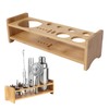 Bartender Kit Stand Large Capacity Space Saving Bamboo Wood Bartending