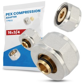 Pex Compression Adapter Plug Aluminium Resistant Brass Water Heating Sanitary Systems 16 x 3/4 Inch
