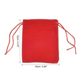 PATIKIL 10Pcs Velvet Drawstring Bags 3.94x4.72 Inch Gift Bags Jewelry Pouches Dark Red for Christmas Birthday Party Wedding Candy Headphones