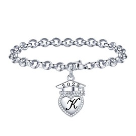 IEFWELL 2025 Graduation Gifts, Graduation Charm Bracelets Class of 2025 Bracelet Graduations Gifts Inspirational Gift for Women Bracelet Graduations Gift for Her(K)