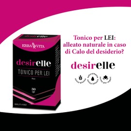 ERBA VITA Desirelle integratore alimentare tonico per lei a base di estratti vegetali, L-Arginina e Vitamine - Formato 30 Compresse