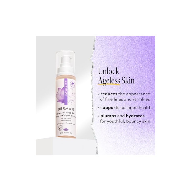 DERMA E Advanced Peptides and Collagen Serum, 2fl oz