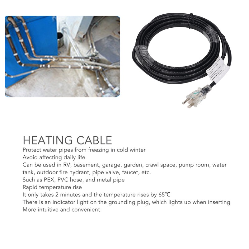 Water Pipe Heating Cable Rapid Temperature Rise IP68 Waterproof Electric