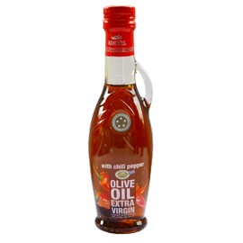 Extra Virgin olive oil with chili pepper, KORVEL, glass bottle Amphora 250 ml, 8.45 fl oz