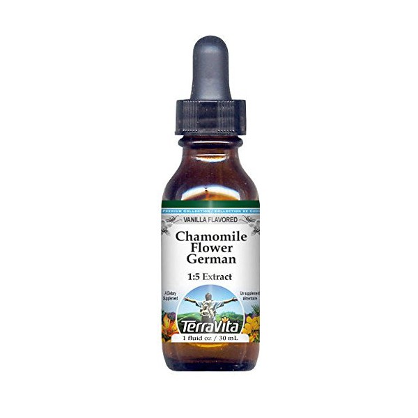 German Chamomile Flower Glycerite Liquid Extract (1:5) - Vanilla Flavored (1 oz, ZIN: 522259)