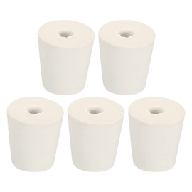 MECCANIXITY Rubber Tapered Plug 22mm to 28mm with Hole Test Tubes Bungs Stopper White for Lab Home 5 Pieces