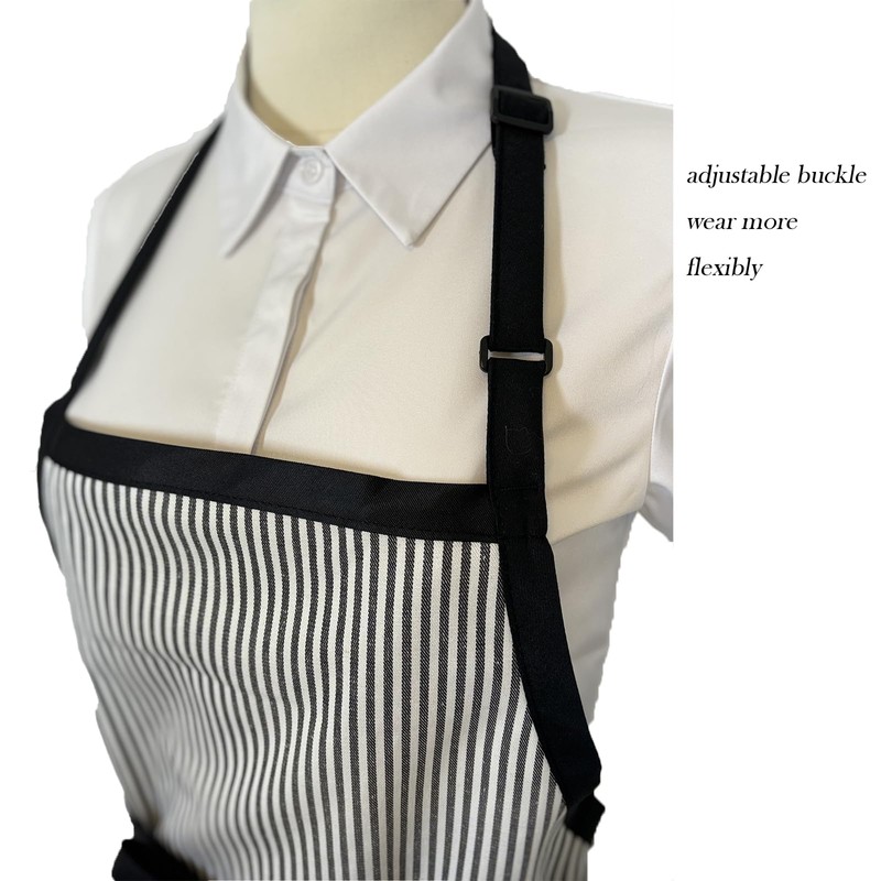 Eksict Kitchen Apron with 3 Pocket, Adjustable Server Apron, Chef