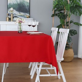 FOLINS&HOME Mantel rectangular rojo de 54 x 78 pulgadas, resistente al agua, de poliéster, a prueba de derrames, resistente y lavable, para fiestas, banquetes, interiores y exteriores, rectangular, rectangular