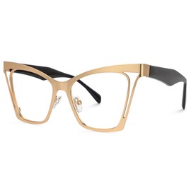 Zeelool Vintage Cat Eye Blue Light Blocking Glasses for Women Adarsh ZJGM838462-02 Gold