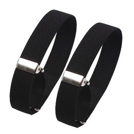 Happyupcity 1 Pair Elastic Adjustable Arm Warmers Non Slip Shirt Garter Holders Holders Garters for Men and Women, black