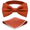 Adam Young Men's Tiger Carrot Bow Tie with Handkerchief Pre-Tied