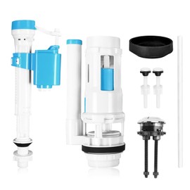 Toilet Flush System Replacement Kit, Toilet Cistern Flush Parts Dual-Flush Valve with Push Button Assembly, Adjustable Height Cistern-Flush Replacement, Universal Flush-Cistern Valve for Home Bathroom