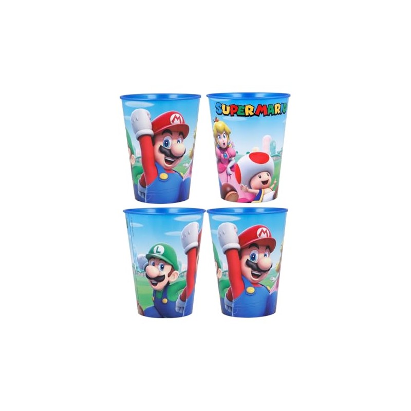 Golddunes 4pc Cups 260ml Cartoon Character Drinking Party Pack, Tumbler