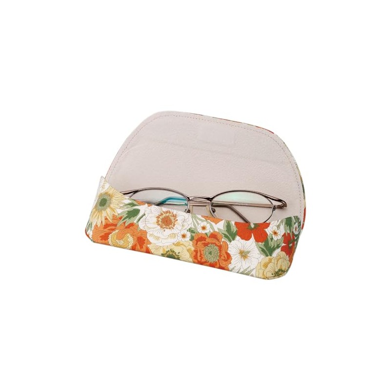 Pearl Eyeglass Case, Eyeglass Case, Semi-Hard Case, Magnetic, Unisex, Flower