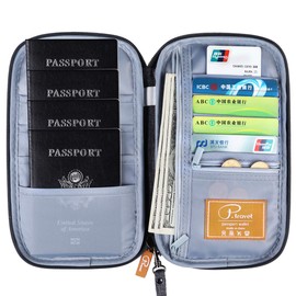 VanFn Travel Wallet Family Passport Holder RFID Blocking Travel Document Organiser Waterproof Holiday Passport Case Men Women for ID Card, Credit Cards, Flight Tickets, Money, Coins