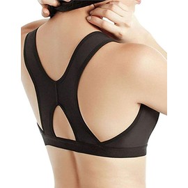 SHAPERX Women's Post-Surgical Front Closure Sports Bra Adjustable Wide Strap Racerback Support Bra,SZ83288-Black-New-2XL