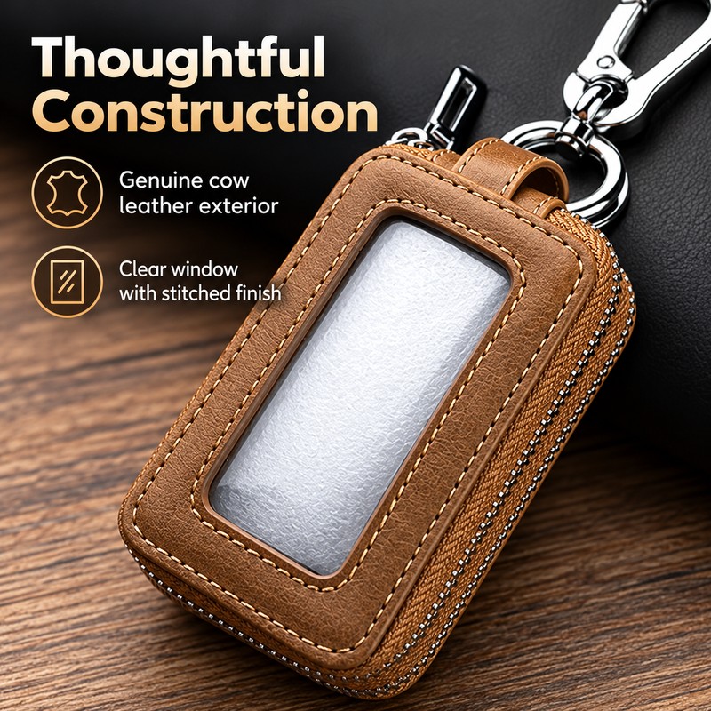 Genuine Leather Key Holder for Car & House Keys –