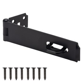 BOODVON Door Lock Hasp Latch, Iron Safety Packlock Clasp Hasp Lock Latch, Extra Thick Gate Lock Hasp with Screws Brushed Finish 1 Pack(7-1/2 Inch)