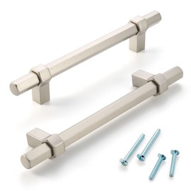 ASKANO 10 Pack 5 Inch Hole Centers, Brushed Nickel Cabinet Pulls Satin Nickel Cabinet Handles Silver Kitchen Hardware for Cabinets AP1310 Drawers Dresser Cupboard Bedroom Bathroom Vanity Closet