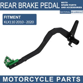 JFG RACING Motorcycle Rear Brake Pedal Foldable Foot Brake Lever for KLX110/110L 2010-2023 Dirt Pit Bike, GREEN