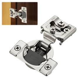 Home Expert 2 Pack (1 Pairs) 3/4" Overlay Soft Close Cabinet Hinges, Satin Nickel Stainless Steel Concealed Hinges with 3D Self-Closing for Face Frame Doors & Kitchens