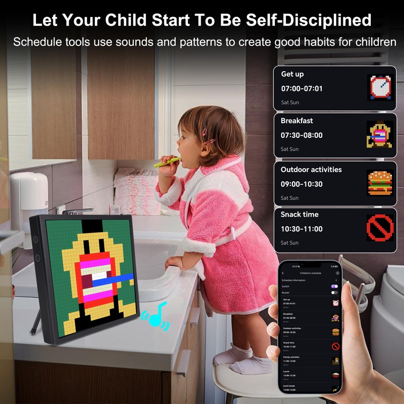 Seyxicnor Pixel Art Display 16x16 RGB, Animation LED Pixel Art