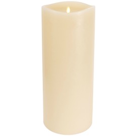 Luminara Grand Pillar Flameless LED Candle, Ivory 6.25" x 15", Battery Operated Real Wax w/Timer, Moving Flame, Realistic Unscented Home Decor Safe