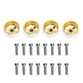 4PCS RC Car Wheel Hub Rim 2.2in Diameter Metal Easy Installation RC Car Parts for AXIAL SCX10 90046 for Traxxas 1/10 RC Car Gold