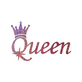 Queen Crown Royalty Decal Vinyl Sticker Auto Car Truck Wall Laptop | Pink Holographic | 12" x 7"