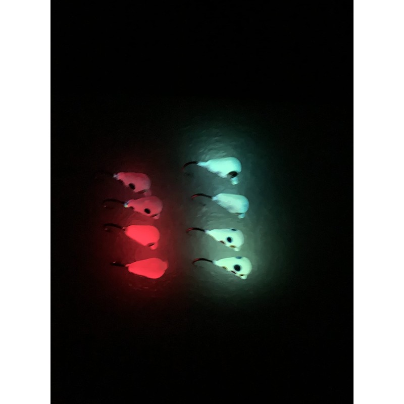 Tungsten Tear Drop 5mm Glow Jig Set of 10 1/16th