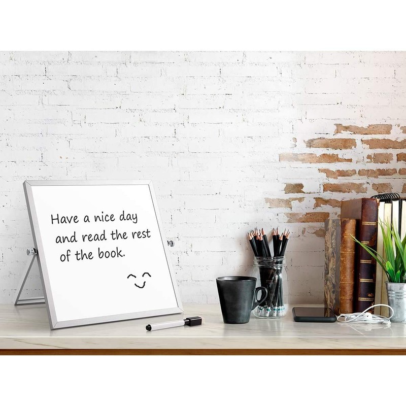 DOEWORKS Small Magnetic Whiteboard Desktop Whiteboard, Portable Drywipe Whiteboard Easel