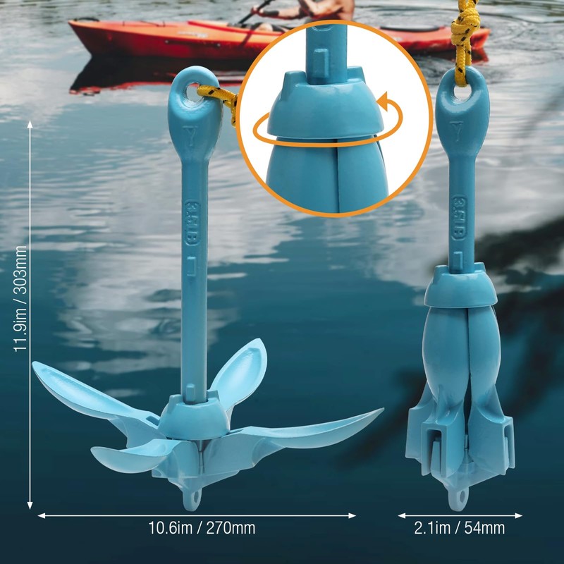 BocBoz Kayak Anchor Boat Anchor for Kayaks, Canoes, SUP Paddle