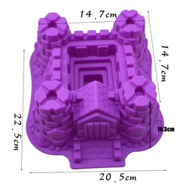 RoseFlower Backform Burg, Silikon-Form, geeignet zum Backen von Kuchen und Torten, Silikonbackform Burg klein Kuchen Backform Kuchenform Brotbackform Obstbodenform