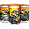 Armor All Protectant, Glass and Cleaning Wipes, Wipes for Car Interior and Car Exterior, 90 Count Each (Pack of 3)