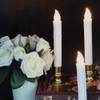 DRomance 9" White Flameless LED Flickering Window Taper Candles Battery