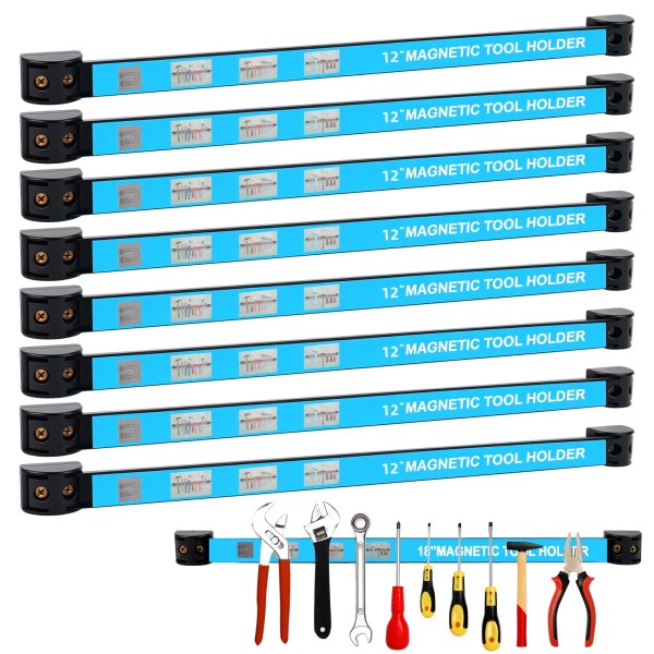 Unbranded 8Pcs 12" Magnetic Tool Holder Wrench screwdriver Organizer Storage